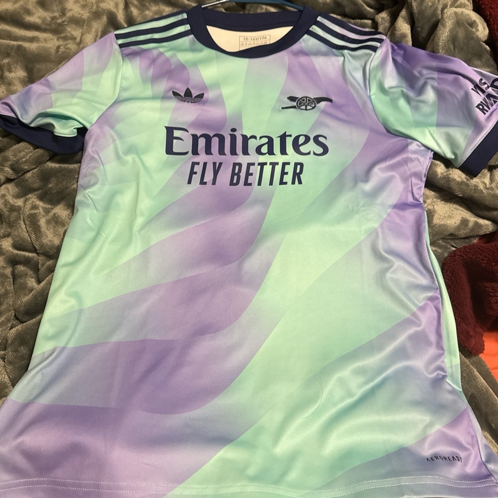 Adidas Kids Pastel Green and Purple Jersey